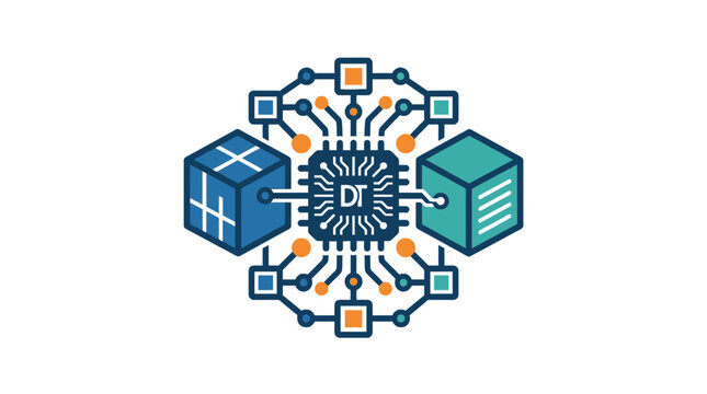 Digital twin microchip connecting 3D data cubes