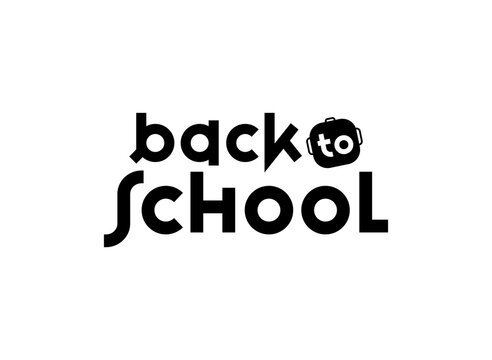 Back to School Typography Lettering Bundle with School Bag Icon, Modern Educational Quote Design, Hand Drawn Vector Illustration for T Shirt, Sticker, Poster and Classroom Decoration