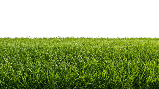 Elegent photo of A lush green lawn is isolated on white background. This image is perfect for landscaping, spring season, and eco-friendly gardening project marketing.