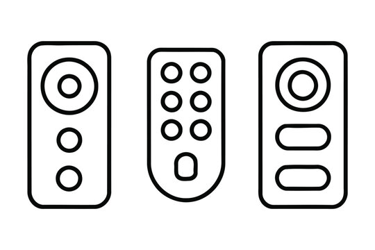 Remote control icons set. Three different remote key fobs for garage doors or other devices. .