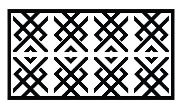Black and white geometric pattern for screen or decorative panel,
