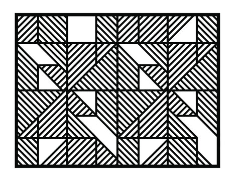 Abstract geometric pattern with squares and diagonal lines,