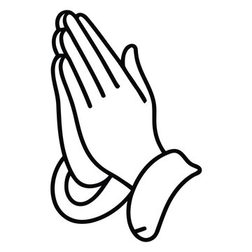 Praying Hands Line Art Icon