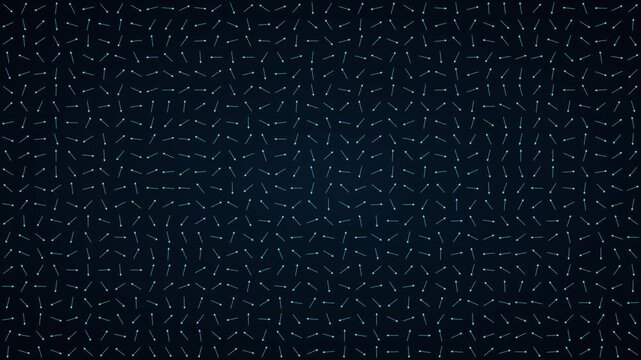 Abstract digital grid of glowing blue arrows pointing in random directions for technology backgrounds animation 4k