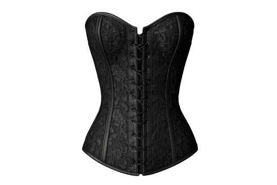 Fitted black corset with decorative lacing