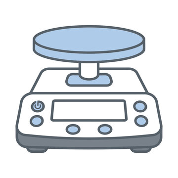 Digital Laboratory Balance Editable Scientific Equipment Vector Illustration