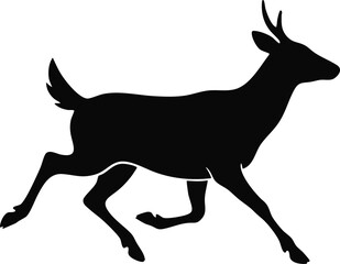 Fototapeta premium Jumping Deer Silhouette Collection – Premium Black Wildlife Vector, Leaping Deer, Elegant Forest Animal Clipart for Cricut, Laser Cutting & Craft Design