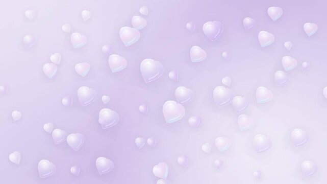 Aesthetic lilac heart bubbles rising gracefully on a soft lavender skincare backdrop.