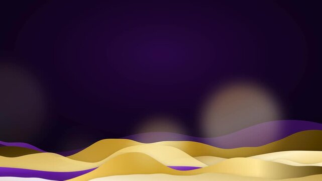 Luxury plum and gold abstract waves flowing in a seamless loop for grand award ceremonies