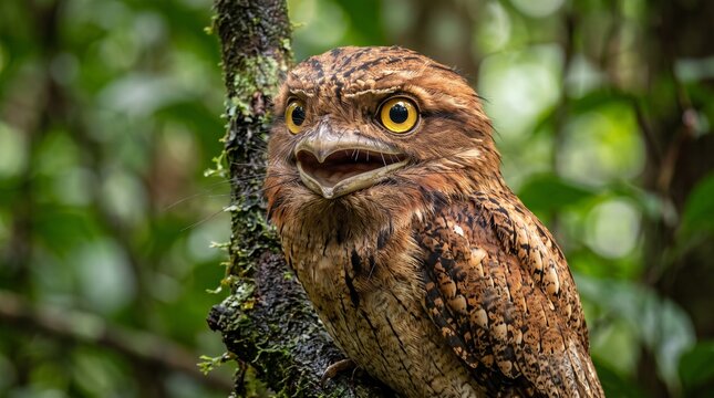 Sri Lanka Frogmouth (Batrachostomus moniliger) &ndash; Elusive Endemic Nightbird of Sri Lanka's Rainforests