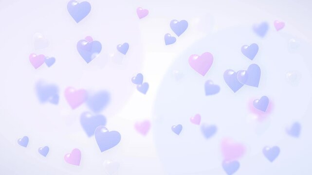 Elegant pastel heart bubbles floating for luxury skincare cosmetic backdrop