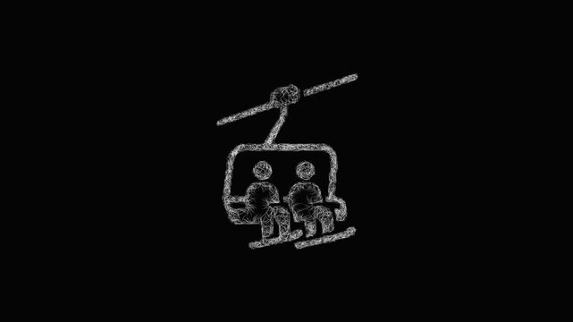 Sketch chairlift icon animation - smooth progressive reveal