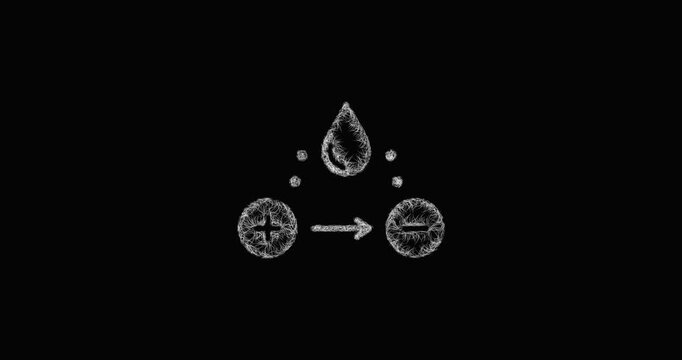 Sketch acid base reaction icon animation - smooth progressive reveal