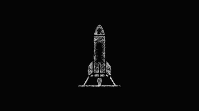 Sketch reusable rocket icon animation - smooth progressive reveal