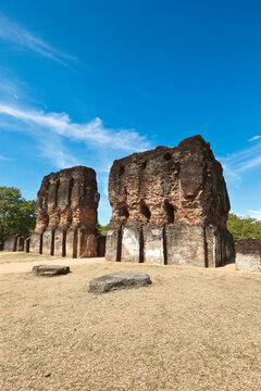 An ancient Royal Palace ruins. Polonnaruwa, Sri Lanka, with bricks