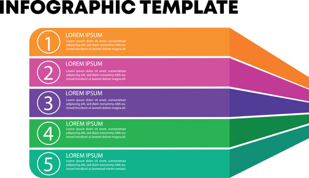 Creative 5 Steps Business Infographic Template Design with five colorful list options.

