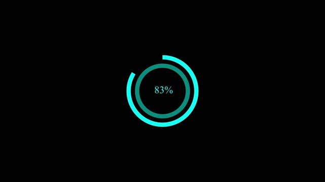 Futuristic Circular Progress Ring Loading Animation with Digital Technology Interface