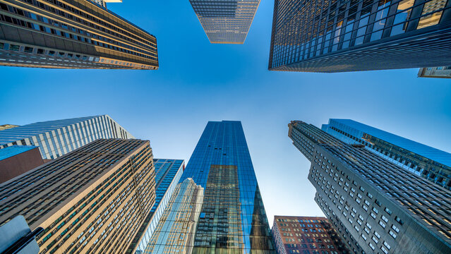 Skyward view of Downtown Chicago Skyscrapers