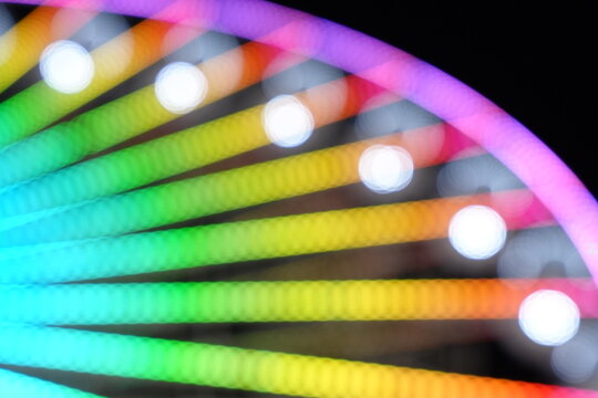 Abstract background lights of a ferris wheel at the fair