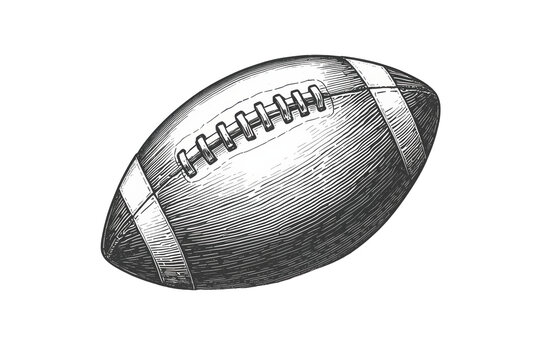 Detailed black and white American football sketch