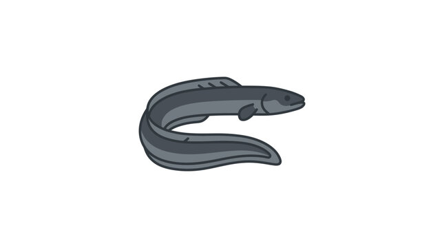 Eel Fish Swimming in Water Column.