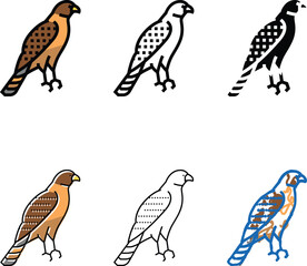 Fototapeta premium hawk bird set color icon vector. hawk bird sign. isolated symbol