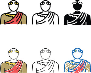 Fototapeta premium emperor ancient rome color icon vector. emperor set ancient rome sign. isolated symbol