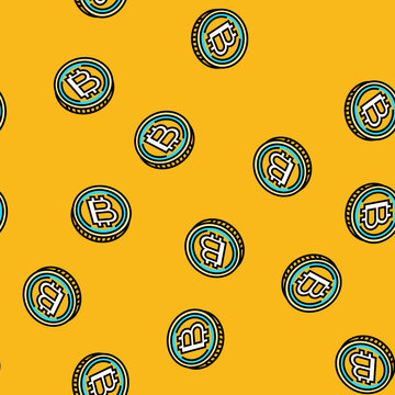 cryptocurrency token cryptocurrency mining vector seamless pattern cryptocurrency token cryptocurrency mining sign illustration