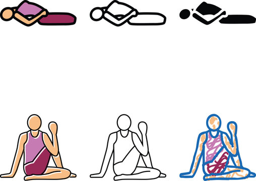 fish pose matsyasana yoga styles color icon vector. fish pose matsyasana yoga sign. isolated symbol