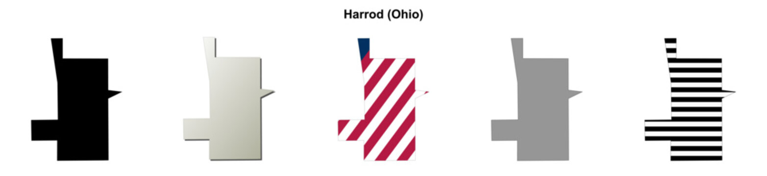Harrod (Ohio) blank outline map set