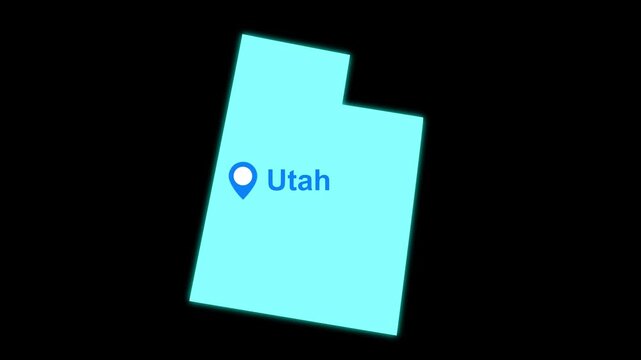 Utah State map with location pin animation
