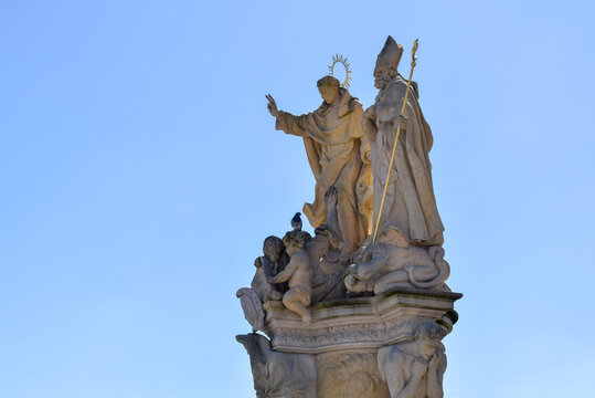Statues of Saints Vincent Ferrer and Procopius at Charles bridge, Prague