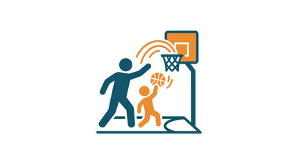 Man and child playing basketball together. © Ahmad