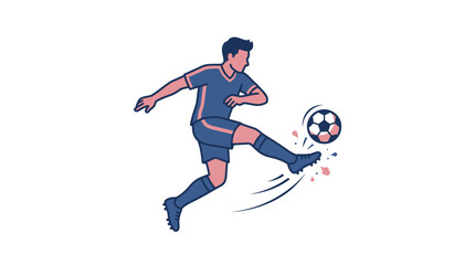 Obraz premium Man Kicking Soccer Ball in Motion.