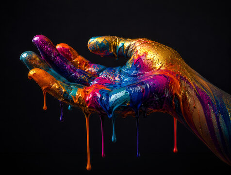 human hand painted