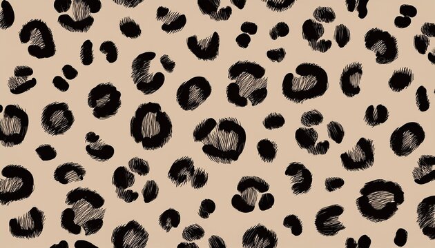 hand drawn black ink leopard spots polka dot on beige background for design textiles packaging fabrics and home decor wallpapers
