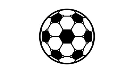 Fototapeta premium Soccer ball with network nodes and connections