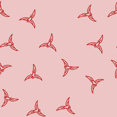 Fototapeta premium flying parrot bird vector line seamless pattern flying parrot bird sign illustration