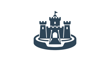 Sand Castle Icon With Towers. © Kasimun