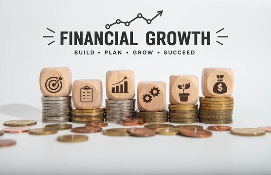 financial growth business infographic elements transparent style overlay