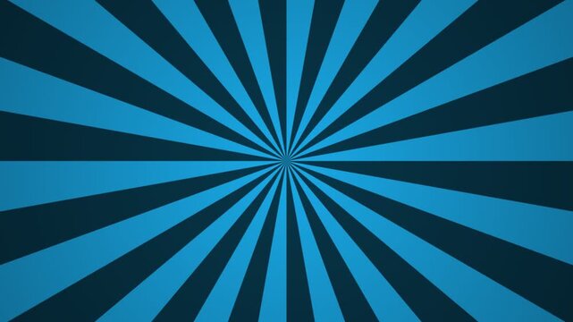 Blue rotating sunburst background for pop art