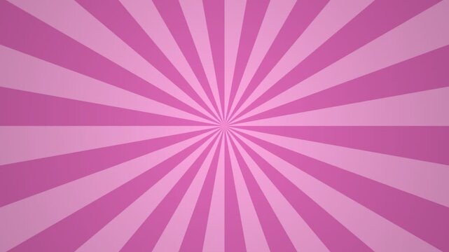Pink sunburst rays rotating in a retro style