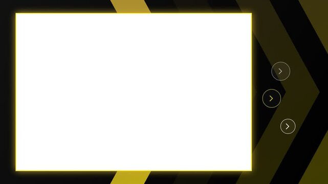 Abstract yellow glowing frame with arrow buttons