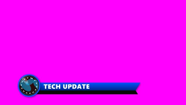 Tech update lower third with blue modern design