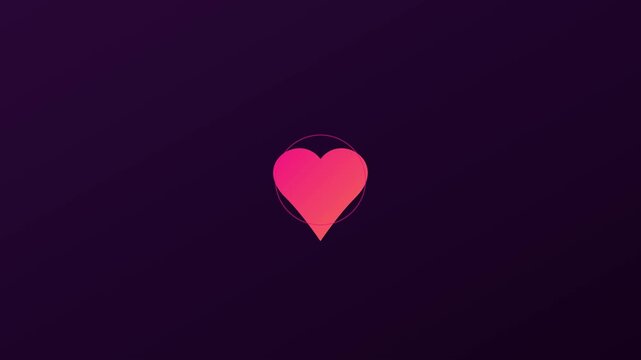 Pulsing neon heart animation on dark 4k background, for romantic and, love themed digital, projects pulse