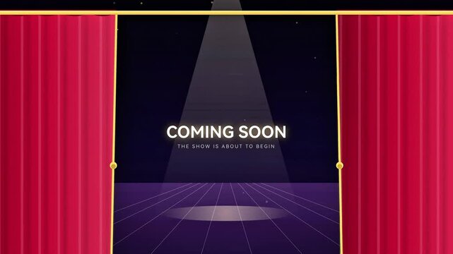 Grand Opening Stage Curtain Coming Soon Motion Background