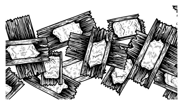Set of traditional leaf wrapped food bundles or herbal parcels, vintage engraving vector illustration of organic packaging or tamales