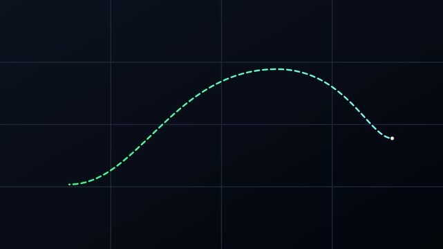 Animated glowing path line chart on dark animation 4k background, for data visualization, and business presentation