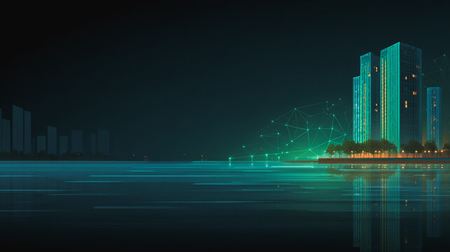 Smart digital Innovation city with connection network reciprocity over the city of future smart wireless digital city and social media networking systems that connects people with in city
