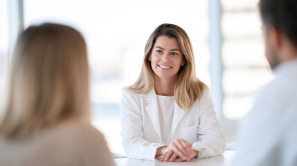 Fototapeta premium Physician and International Patient Having Private Consultation Inside Modern Medical Office